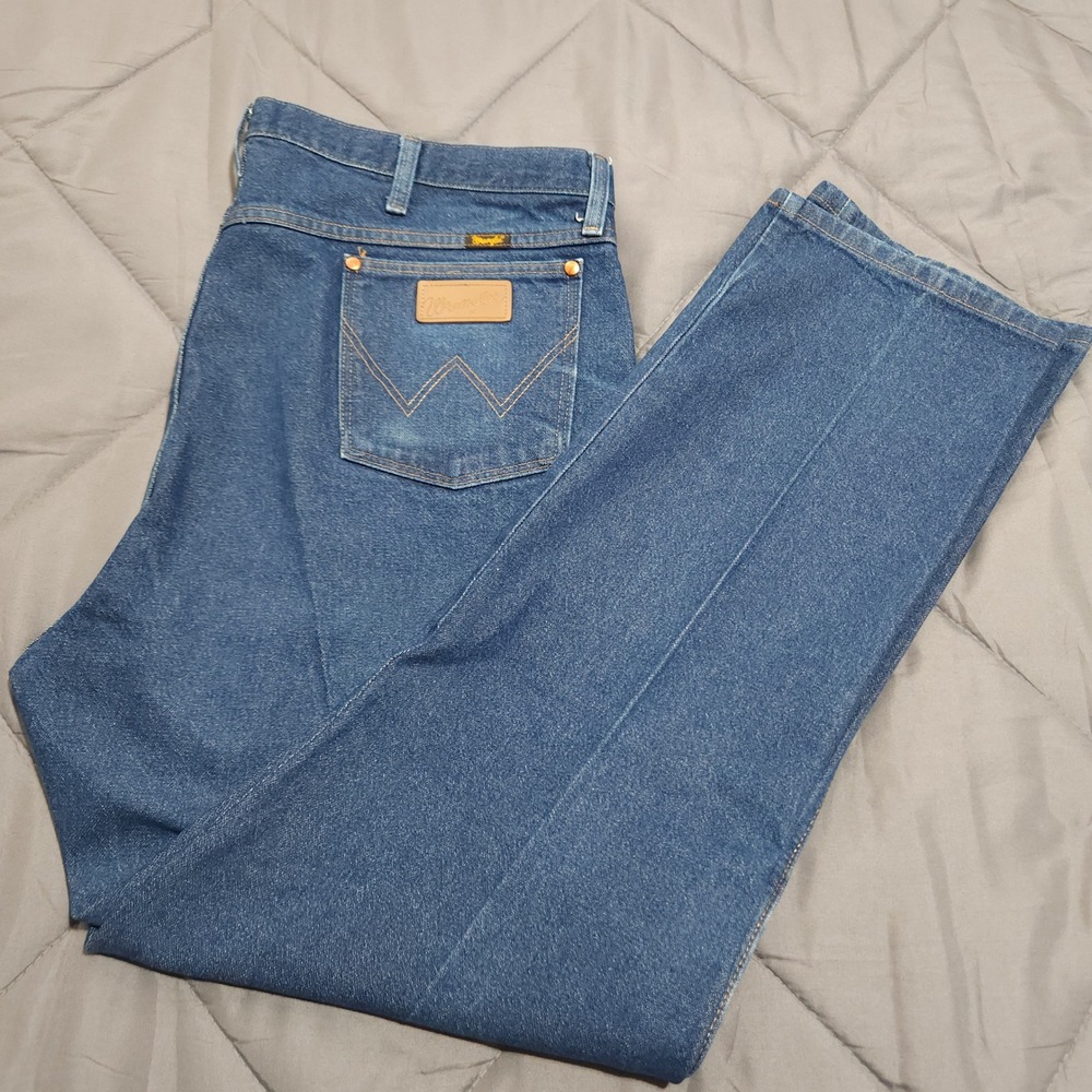 Wrangler 13MWZ Cowboy Cut Original Fit Jeans Mens 44x32 Blue Indigo Denim